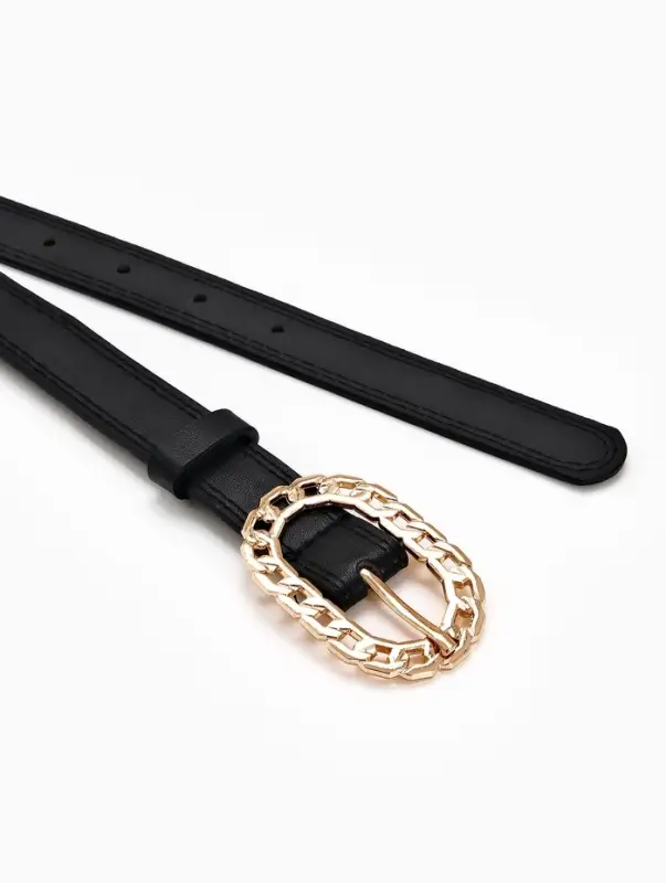 Ремень женский &laquo;Кружево&raquo;, 110&times;2.5 см, пряжка металл, золотистая, чёрный