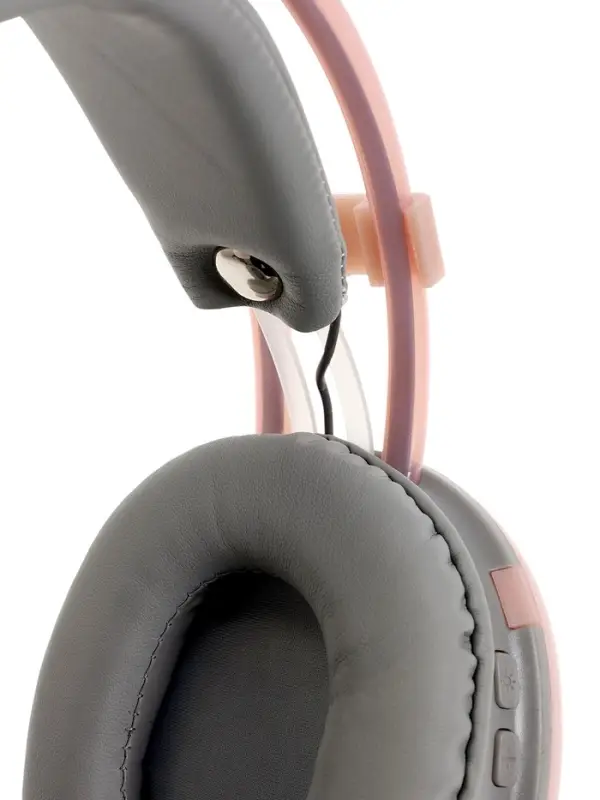 Наушники беспроводные, полноразмерные, Mybit W-33, RGB подсветка, Bluetooth 5.3, 800 мАч, Type-C, RGB подсветка, розовые