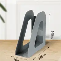 Лоток для бумаг Стамм &laquo;Фаворит&raquo;, А4, вертикальный, пластиковый, 1 отделение, серый, ширина 90 мм