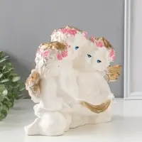 Фигура с подставкой под мелочи "Три ангела" белый, 30х23х16 см