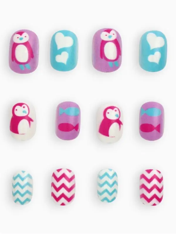 Детские накладные ногти &laquo;Пингвиненок&raquo;, 12 шт.