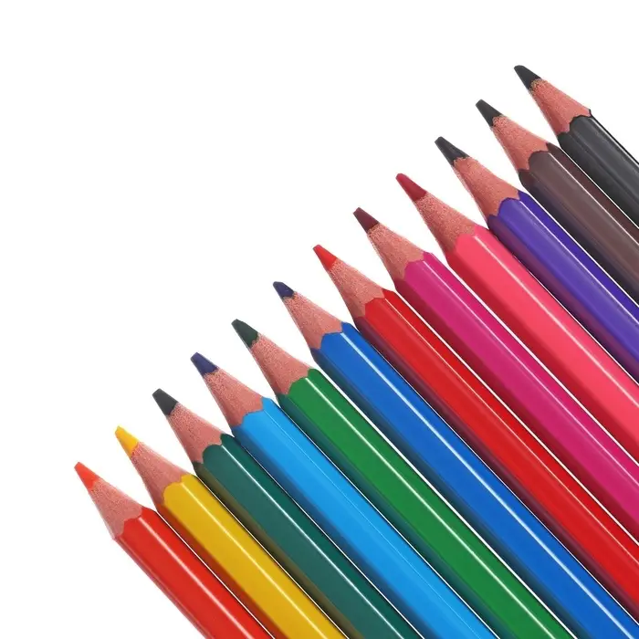 Карандаши цветные 12 цветов, детские, шестигранные, BIC Kids Tropicolors, пластиковые, ударопрочный грифель 3.2 мм, картонная упаковка