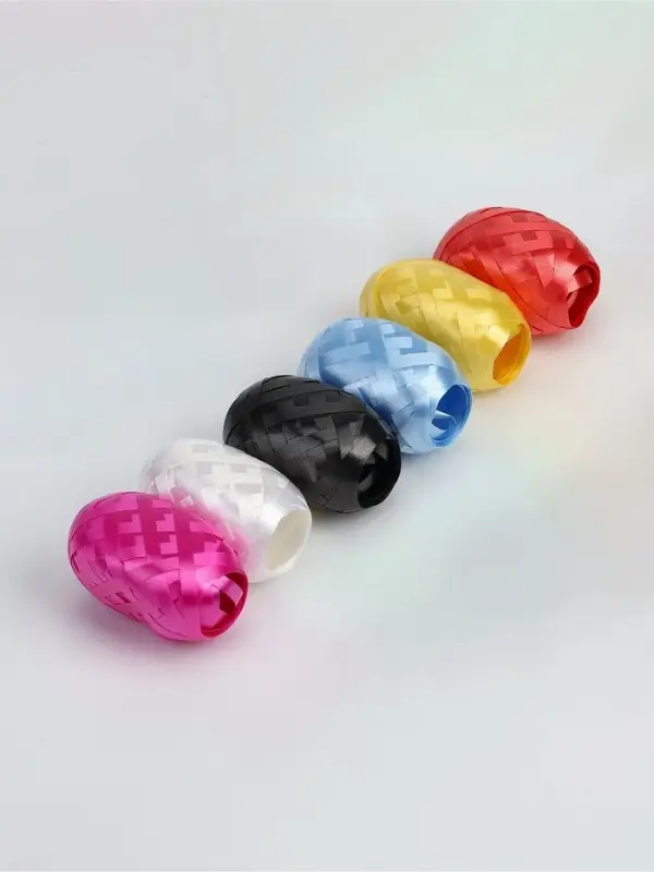 Лента упаковочная для воздушных шаров и подарков, матовая, ассорти, набор 6 шт., 0.5 см &times; 10 м