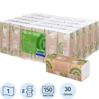 Полотенца бумажные д/дисп. FOCUS Z-сл 1 сл 24х21,5см 150л/30пач/уп