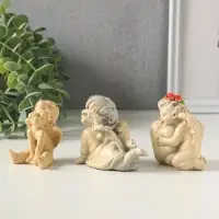 Набор фигурок 3 шт. &laquo;Милые ангелочки&raquo;, гипс, 6 см, слоновая кость