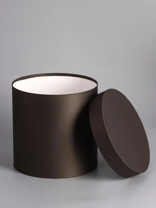 Подарочная шляпная коробка, чёрная, круглая, 23&times;23 см