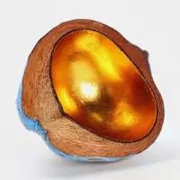 Чаша из кокоса, 22&times;19&times;10 см, сине-золотая