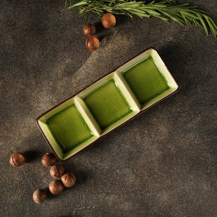 Менажница керамическая 3 секции «Таллула», 20,5×7,5×2,5 см Менажница керамическая 3 секции «Таллула», 20,5×7,5×2,5 см