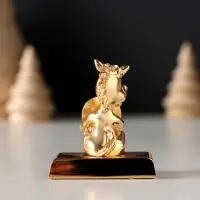 Сувенир Лошадка с монеткой на подставке и с пожеланием "Удачи", 4*2,3*5см.