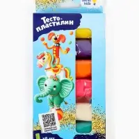 Тесто-пластилин, набор 6 цветов, с блёстками