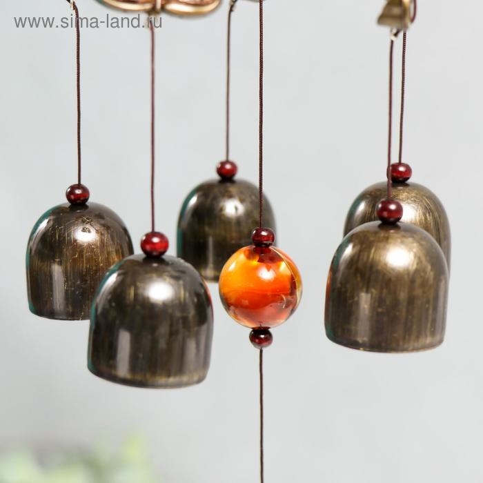 Музыка ветра металл 5 колокольчиков 6 фигурок Музыка ветра металл 5 колокольчиков 6 фигурок "Ганеша" h=54 см