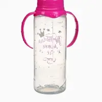 Бутылочка для кормления M&B &laquo;Принцесса&raquo;, классическое горло, от 3 мес., 250 мл., с ручками, розовый