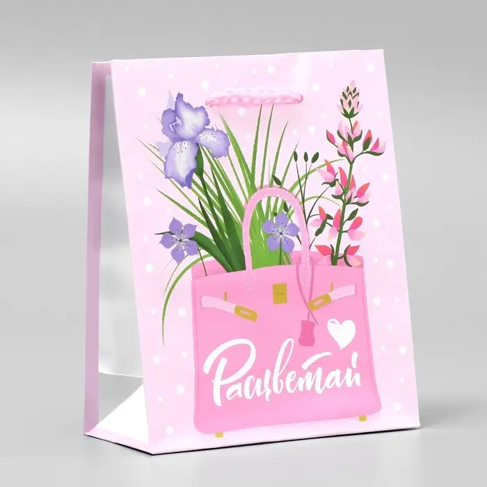 Пакет подарочный ламинированный, упаковка, «Расцветай», S 12 х 15 х 5.5 см Пакет подарочный ламинированный, упаковка, «Расцветай», S 12 х 15 х 5.5 см