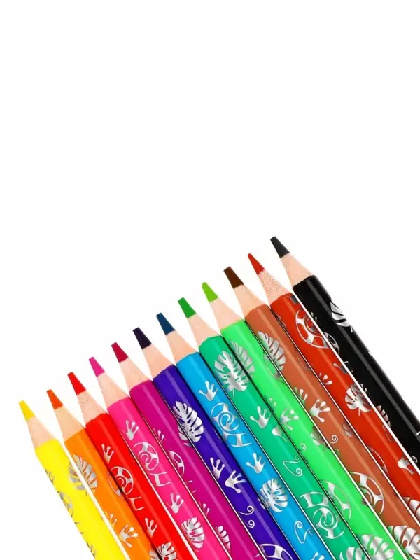 Карандаши 12 цветов BIC Kids Illusion, детские, шестигранные, с ластиком, стираемые