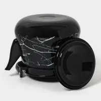 Чайник эмалированный &laquo;Чёрный мрамор&raquo;, 3.5 л, металлическая ручка