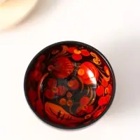 Солонка &laquo;Каравай&raquo;, 7.5&times;3 см, хохлома, дерево