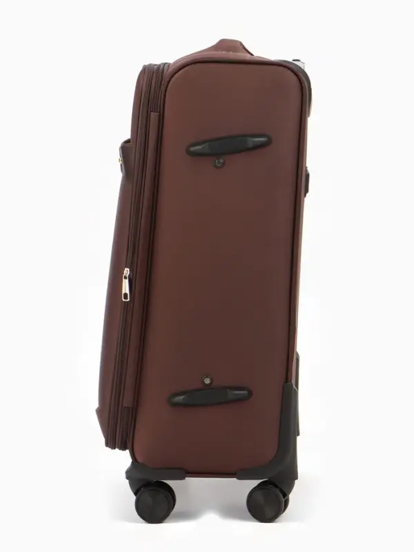 Чемодан на колёсах TEXTURA, кодовый замок, с увеличением, 42&times;26&times;68 см, 24", коричневый