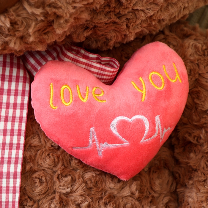 Мягкая игрушка &laquo;Медведь&raquo; с сердцем, 80 см, цвет коричневый