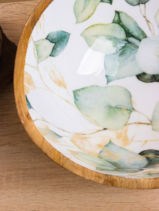 Салатник "Листья" дерево манго 23х23х10,5 см