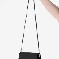 Ручка-шнурок для сумки, с карабинами, 120&times;0.6 см, чёрная