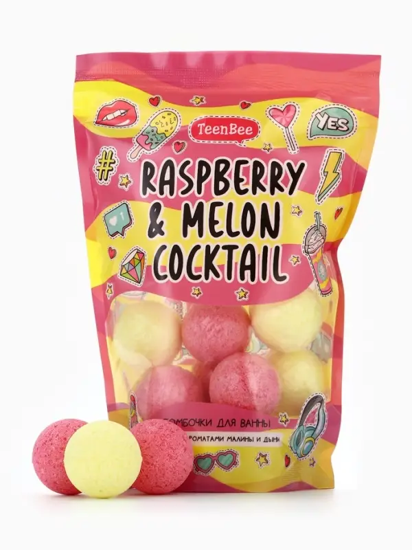 Бомбочки для ванны, аромат дыни и малины, 200 г, TeenBee