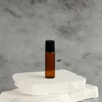 Флакон для парфюма, со стеклянным роликом, 5 мл, цвет коричневый/чёрный