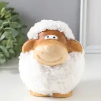 Сувенир керамика "Снежный барашек" 13,5х10,5х12 см