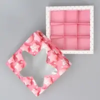 Коробка для конфет, кондитерская упаковка, 9 ячеек, &laquo;Сладости&raquo;, 14.7&times;14.7&times;3.5 см