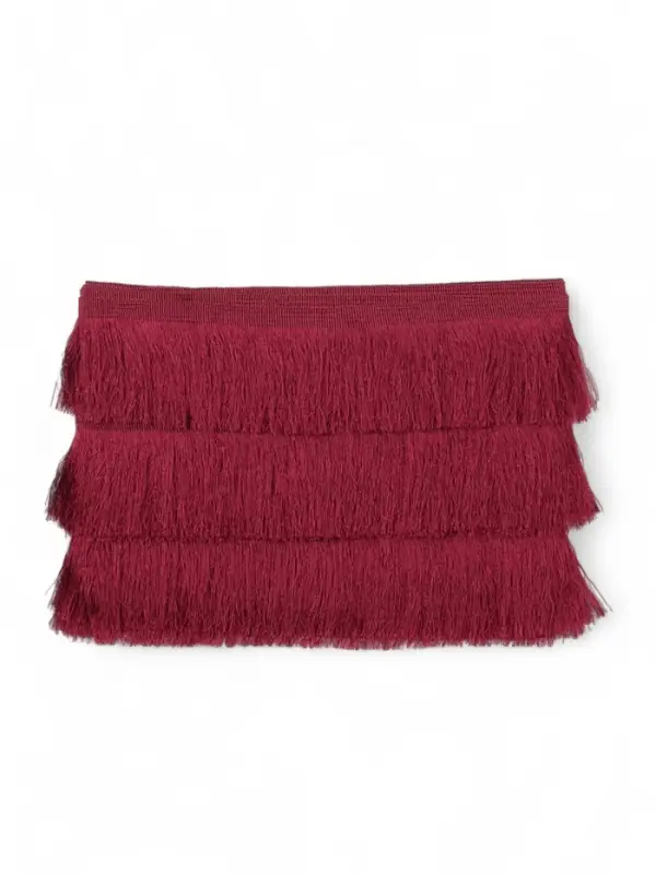 Бахрома одинарная, 6,5 см, 20 м±0.5, цвет бордовый Бахрома одинарная, 6,5 см, 20 м±0.5, цвет бордовый