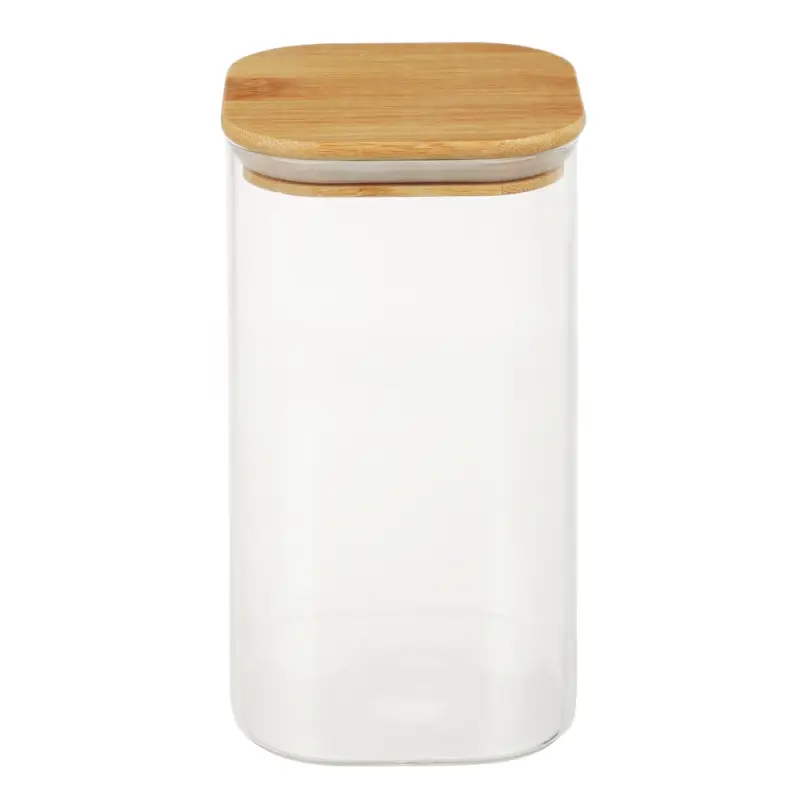 VETTA ЭКО Вуд Банка для хранения 1300мл, 18,5х10х10см, стекло, бамбук