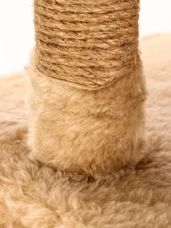 Домик-когтеточка, 53&times;35&times;65 см, 2 уровня, квадратные полки, бежевый