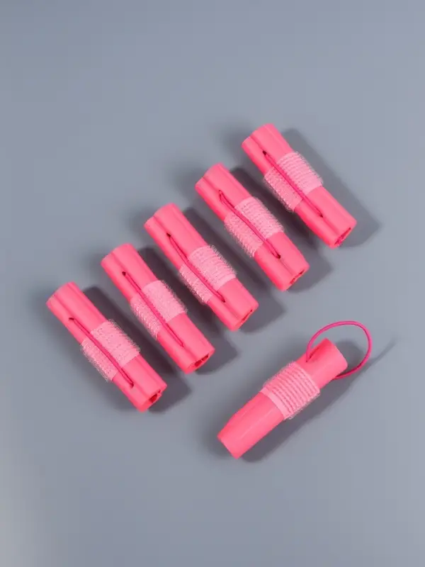 Бигуди на резинке, d=2.3 см, 6 шт., розовое