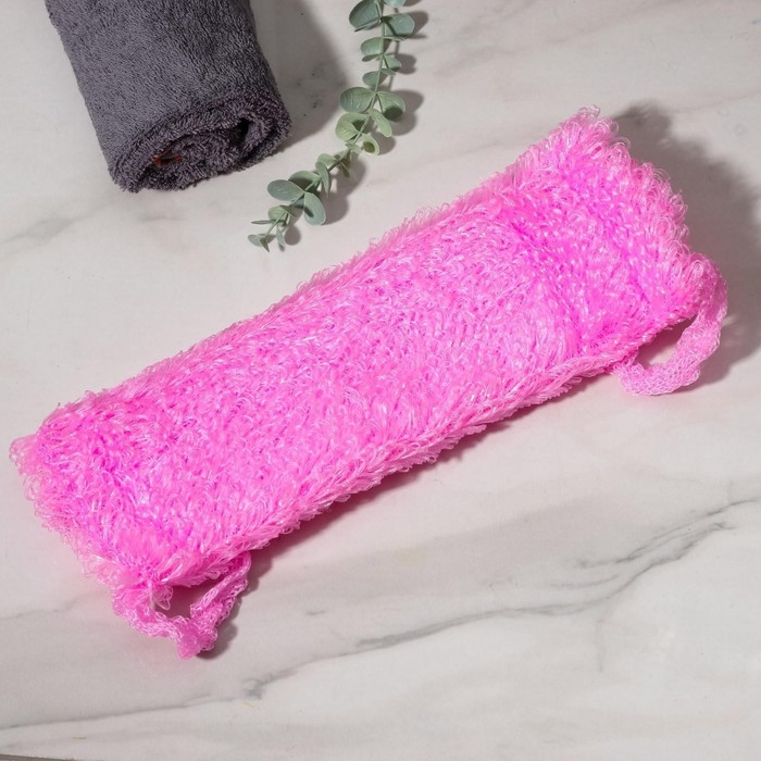 Мочалка для тела Доляна «Демидовская», 15×40 см, МИКС