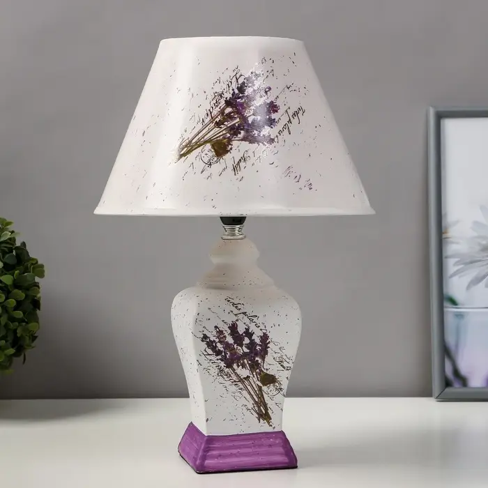 Лампа настольная керамика &laquo;Лаванда&raquo; Е14 25W 220 В 37.5&times;25&times;25 см RISALUX