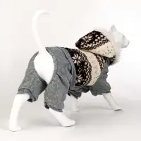 Комбинезон "Лапландия", с подкладом, размерразмер M (ДС 30, ОГ 40, ОШ 30 см), серый/бордо