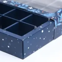 Коробка под 16 конфет &laquo;Новогодняя&raquo;, 17.5&times;17.5&times;3.5 см