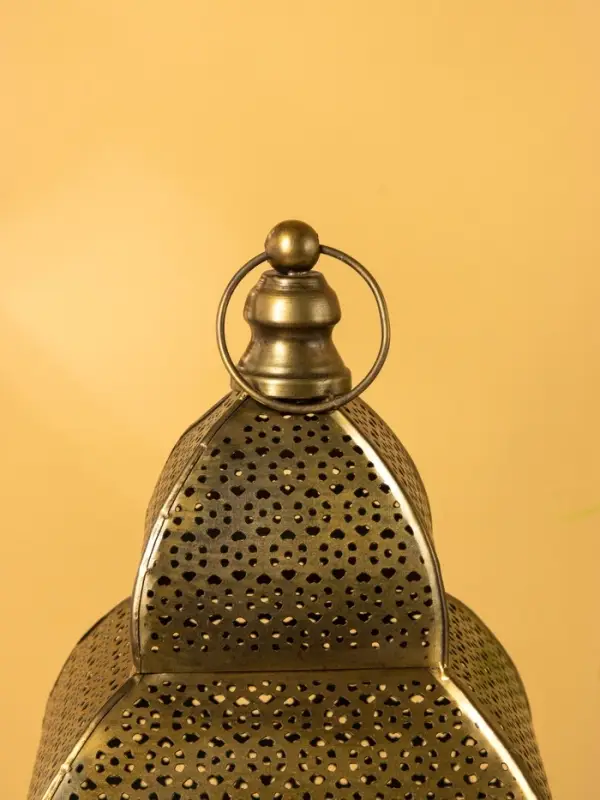 Подсвечник фонарь "Золотой полумесяц" железо 15х15х50,5 см