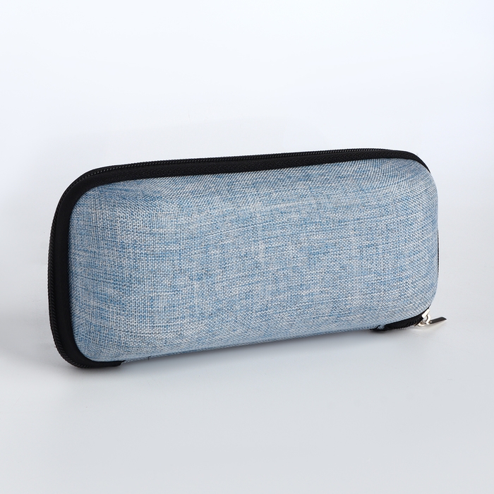 Футляр для очков на молнии, длина 17 см, цвет голубой Футляр для очков на молнии, длина 17 см, цвет голубой