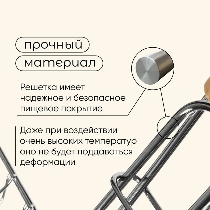 Решётка - гриль универсальная maclay, 21&times;34 см, хромированная сталь, для мангала