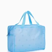 Косметичка-сумка на молнии для бассейна, с ручками, средний размер, голубая