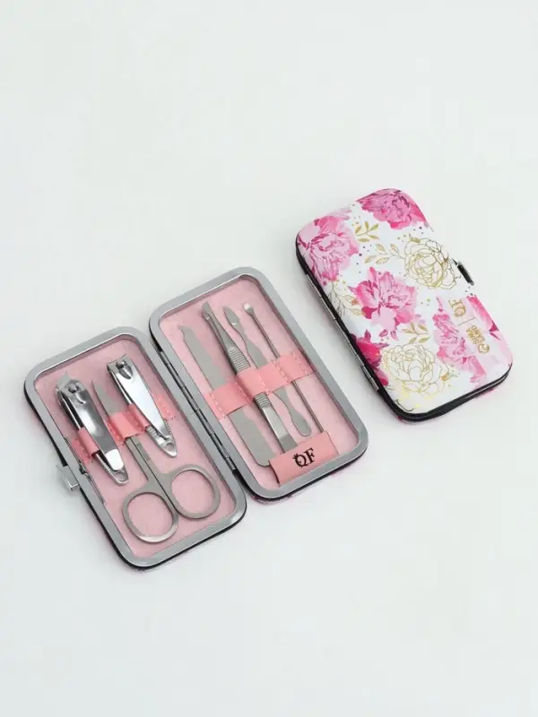 Набор маникюрный &laquo;Нежные пионы&raquo;, 7 предметов, в футляре