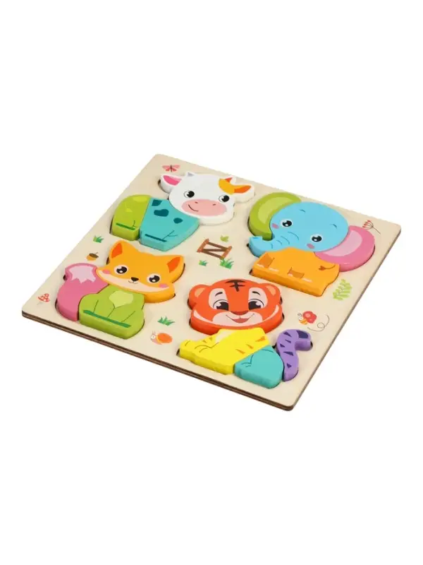 Развивающий 3D пазл &laquo;Животные&raquo;, деревянный