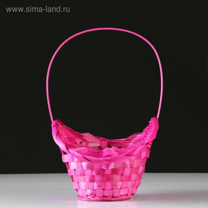 Корзина плетеная, бамбук, D21/13xH14/29 см, розовый Корзина плетеная, бамбук, D21/13xH14/29 см, розовый