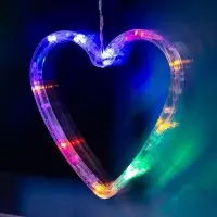 Гирлянда &laquo;Бахрома&raquo; 2.4&times;0.9 м с насадками &laquo;Сердце&raquo;, IP20, прозрачная нить, 186 LED, свечение мульти, 8 режимов, 220 В