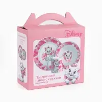 Набор посуды керамической детской, 3 предмета: кружка 200 мл, тарелка 19 см, салатник 250 мл, &laquo;Кошечка Мари&raquo;, Коты Аристократы