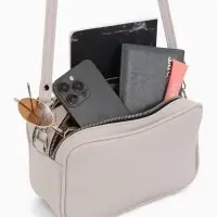 Сумка женская кросс-боди TEXTURA на молнии, 24&times;9&times;15 см, светло-серая