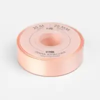 Лента атласная TEIRA, двухсторонняя, 25 мм, 25&plusmn;1 м, бежевая №0714