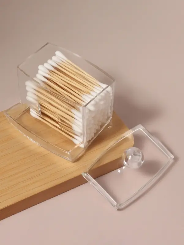 Органайзер для ватных палочек, с крышкой, 9&times;7&times;10 см, прозрачный