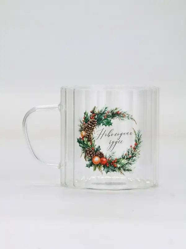 Кружка стеклянная «Новогодних чудес», 650 мл