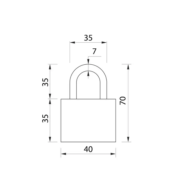 Замок навесной, 43&times;70 мм, 3 ключа